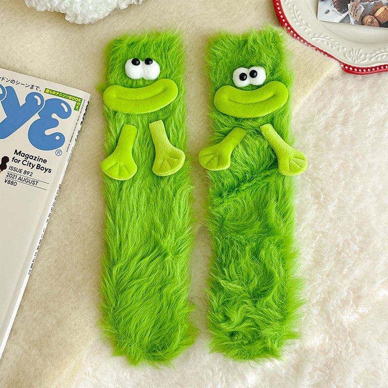 TFTSR Crazy Funny Fuzzy Silly Socks for Kids Women,Girls Fluffy Slipper Novelty Fun Socks,Boy Men Cute Cozy Soft Animal Socks - Image 2